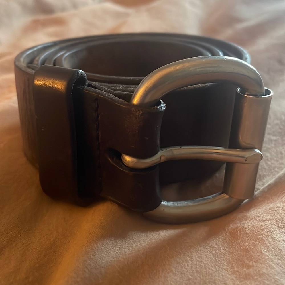 Men’s dark brown genuine leather belt size 32